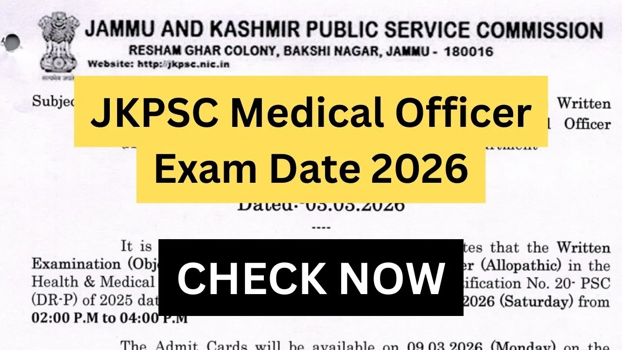 JKPSC Medical Officer Exam Date 2026